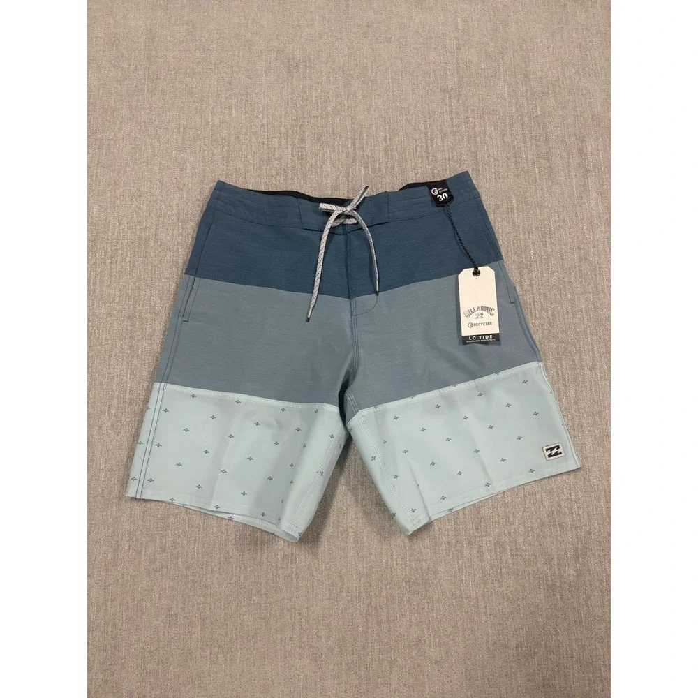NEW Billabong Tribong Lo Tide Mens Blue Colorblock Board Shorts Size 30 Unlined